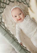 Mon Tresor Baby Botanical Girls Footie Ivory & Pink