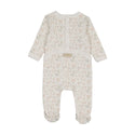 Mon Tresor Baby Botanical Girls Footie Ivory & Pink