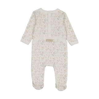 Mon Tresor Baby Botanical Girls Footie Ivory & Pink