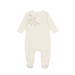 Mon Tresor Baby Budding Blossoms Girls Footie Ivory & Pink