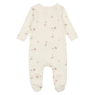 Mon Tresor Baby Butterfly Bliss Footie Ivory & Pink