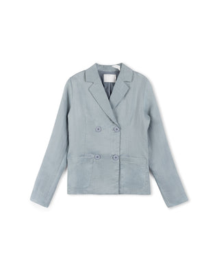 Harper James Boys Alan Double Breasted Blazer And Linen Shorts Blue
