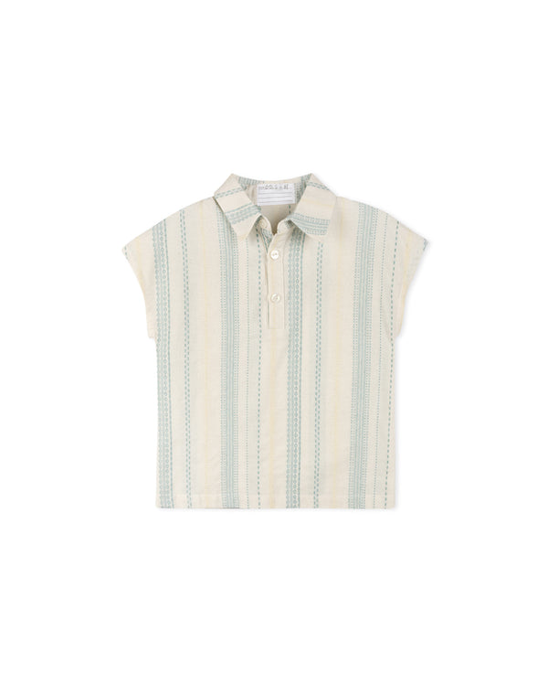 Harper James Boys Embroidered Striped Shirt Multi
