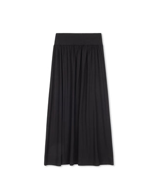 Cabana Girls Model Shirred Waisted Maxi Skirt Black