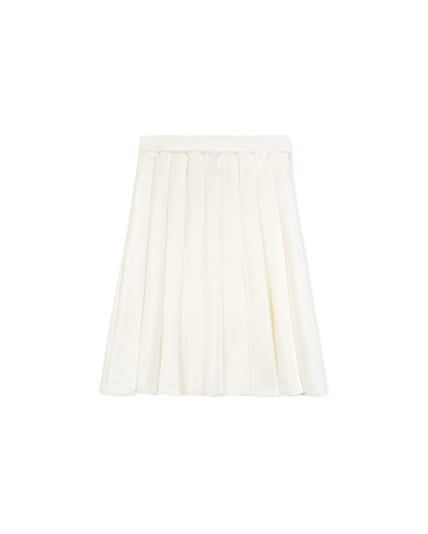 Tustello Girls Carol Pleated Silk Skirt Ivory