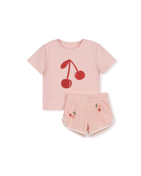 Phil And Phoebe Baby Alston Tee And Shorts Pink