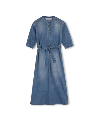 Vibe Girls Denim Midi Belted Dress