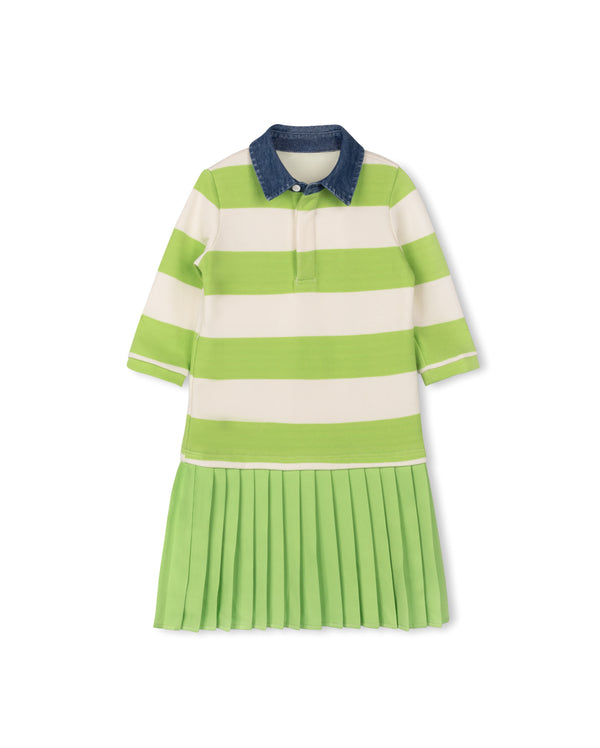 Phil And Phoebe Girls Pier Polo Dress Green