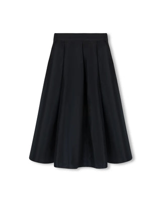 Mallory And Merlot Girls Taffeta Pleated Midi Skirt Black