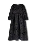 Lilou Girls Textured Floral Tone On Tone Gown Black