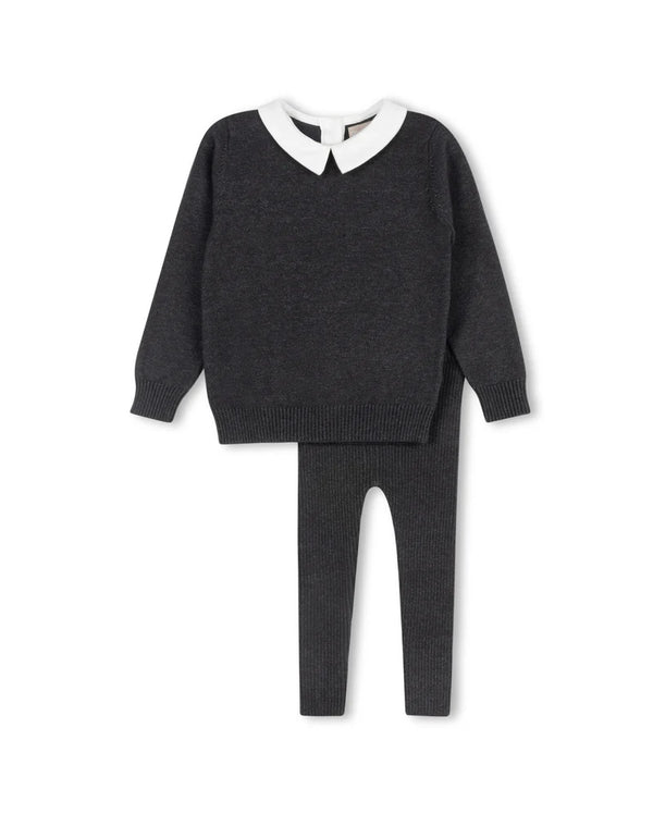 One Child Baby Boy Gilt Knit Set Charcoal