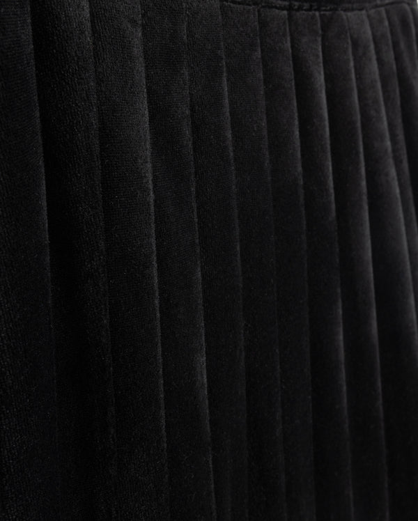 Papillon Girls Spade Velvet Pleat Skirt Black