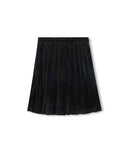 Papillon Girls Spade Velvet Pleat Skirt Black