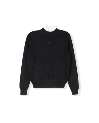 Mallory And Merlot Girls Marley Ruffle Knit Mock Neck