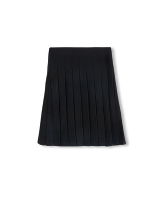Lilou Girls Detail Seam Top Knit Pleated Skirt Black