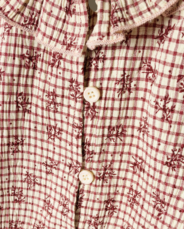 Papillon Girls Regina Colored Wool Jumper With Flutter Blouse Burgundy