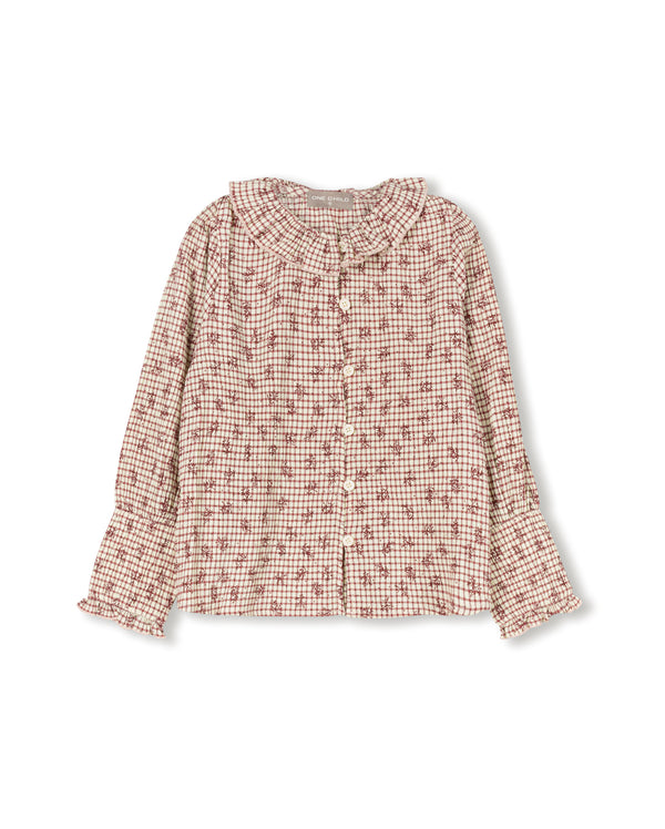 Papillon Girls Regina Colored Wool Jumper With Flutter Blouse Burgundy