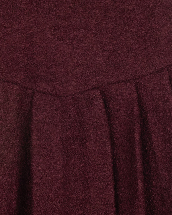 Papillon Girls Regina Colored Wool Jumper With Flutter Blouse Burgundy