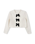 Mallory And Merlot Girls Boucle Knit Cardigan And V-Waist Velvet Midi Skirt