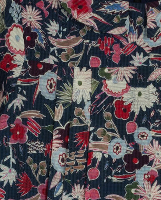 Papillon Girls Floral Print Ribbon Front Pleated Dress