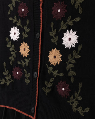 Tustello Girls Patch Knit Cardigan And Slip Dress Black