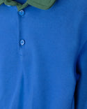 Duke And Port Boys Contrasting Collar Polo Blue