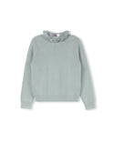 Mallory And Merlot Girls Ribbed Sweater With Ruffle Neck And Wool Floral Circle Skirt Light Blue