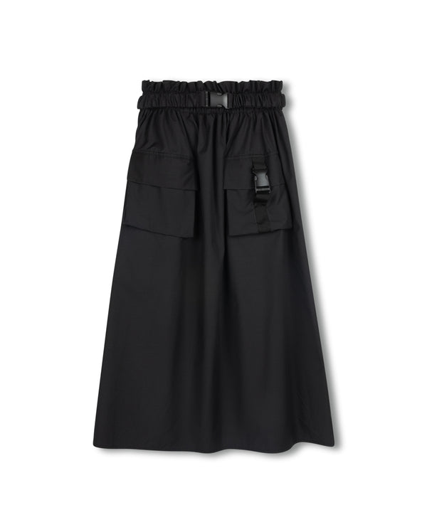 Vibe Girls Buckle Waist Pocket Skirt Black