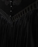 Lilou Girls Velour And Eyelet Trim Dress Black