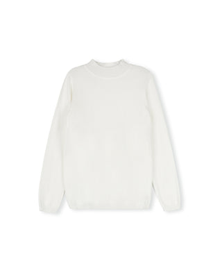 Buy ivory Lilou Girls Fine Flat Knit Mock Neck
