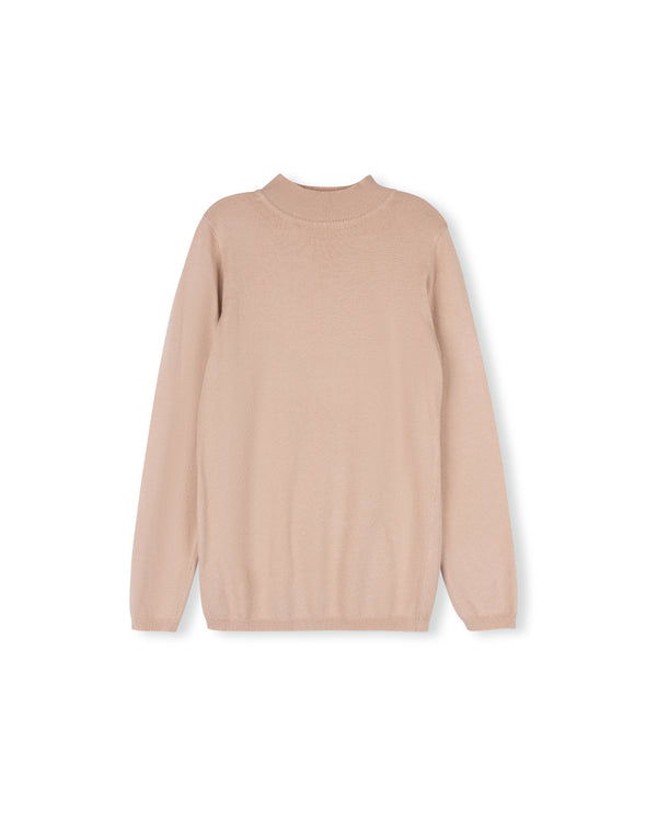 Lilou Girls Fine Flat Knit Mock Neck