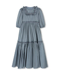 Lilou Girls Taffeta Tiered Ankle Gown Blue