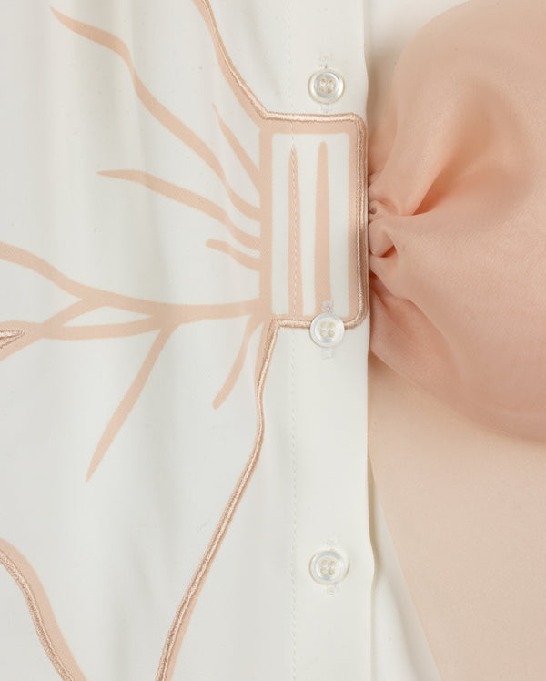 Lilou Girls Combo A-line Pop Up Bow 2Pc White/Peach