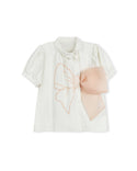 Lilou Girls Combo A-line Pop Up Bow 2Pc White/Peach