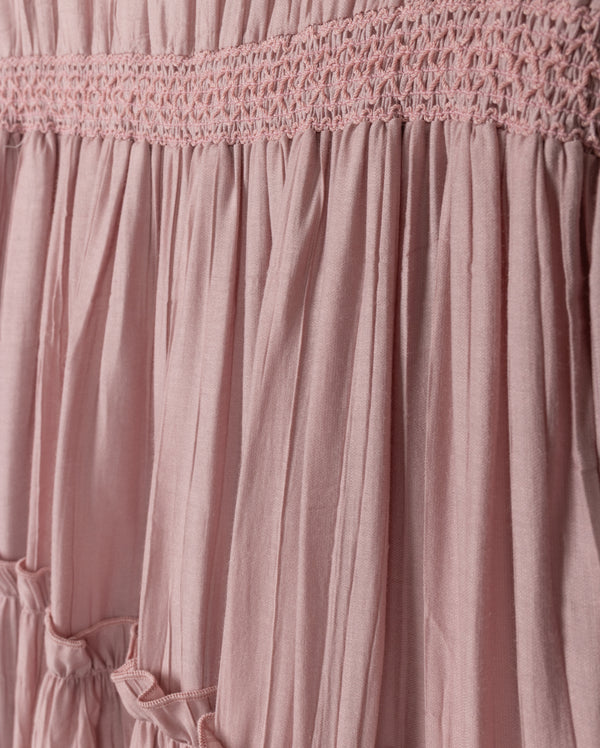 Minimal Girls Angel Textured Cotton And Lace Jumper Mauve