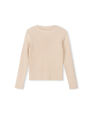 Lilou Girls Salli Detailed Knit Sweater Cream