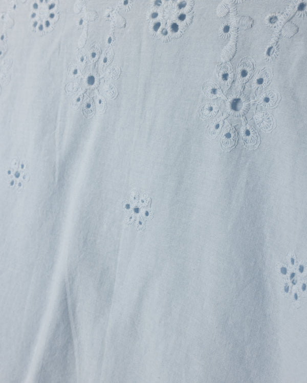 Mallory and Merlot Girls Soft Textured Eyelet Blouse 2Pc Light Blue