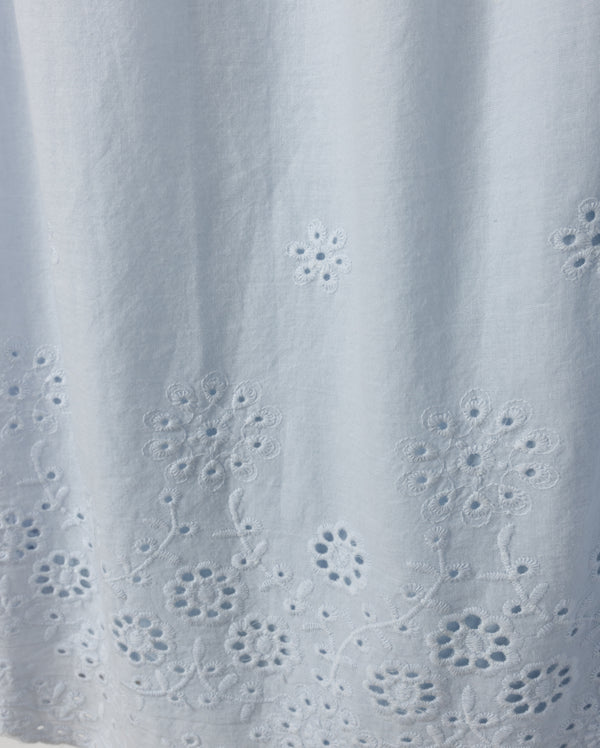 Mallory and Merlot Girls Soft Textured Eyelet Blouse 2Pc Light Blue