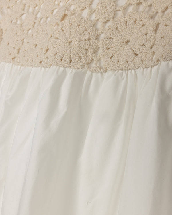 One Child Girls Lester Crochet Cape Set White