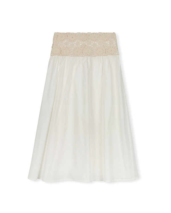 One Child Girls Lester Crochet Cape Set White