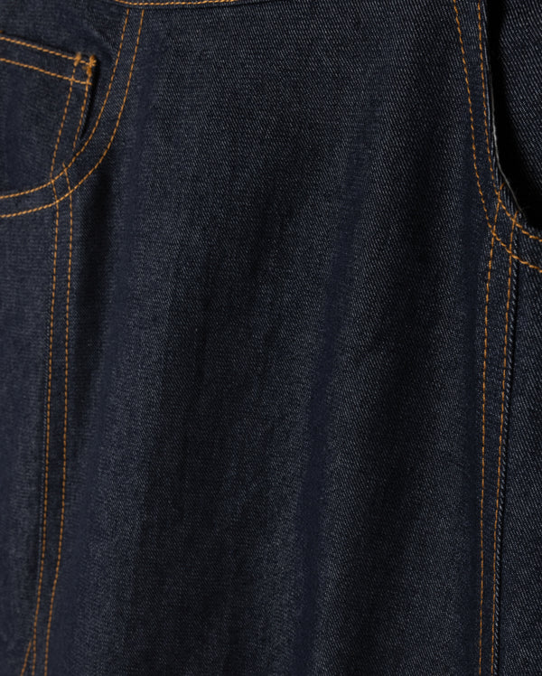 Vibe Girls Open Panel Denim Maxi Skirt Blue Denim