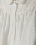 Mallory and Merlot Girls Creased Chiffon Piping Blouse White