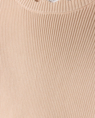 Tustello Girls Thin Ribbed Scalloped Trim Sweater Cream