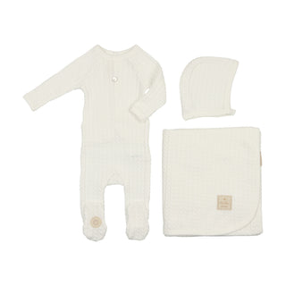 Mon Tresor Baby Cable Knit Layette Set Ivory