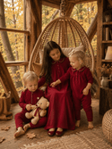Dinky Girls Snake Robe Burgundy