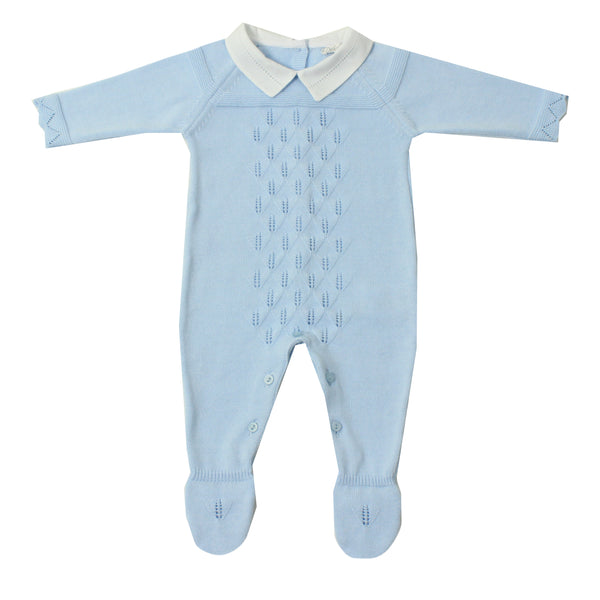 Dr. Kid Baby Knitted Overall Baby Blue