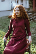 Kix Teens V Neck Maxi Dress Burgundy