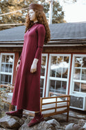 Kix Teens V Neck Maxi Dress Burgundy