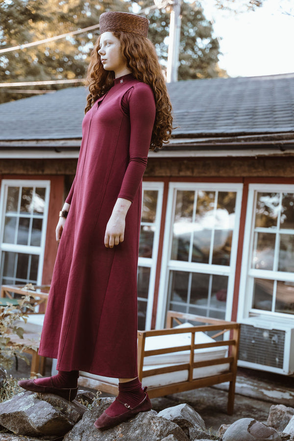 Kix Teens V Neck Maxi Dress Burgundy