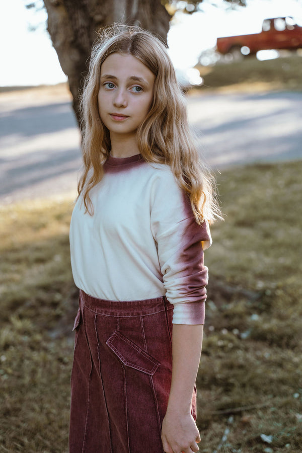 Kix Teens Fade Effect Sweatshirt Burgundy